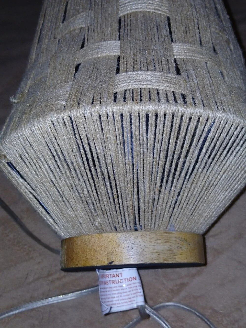 Neutral Hemp Thread-Wrapped Table Lamp